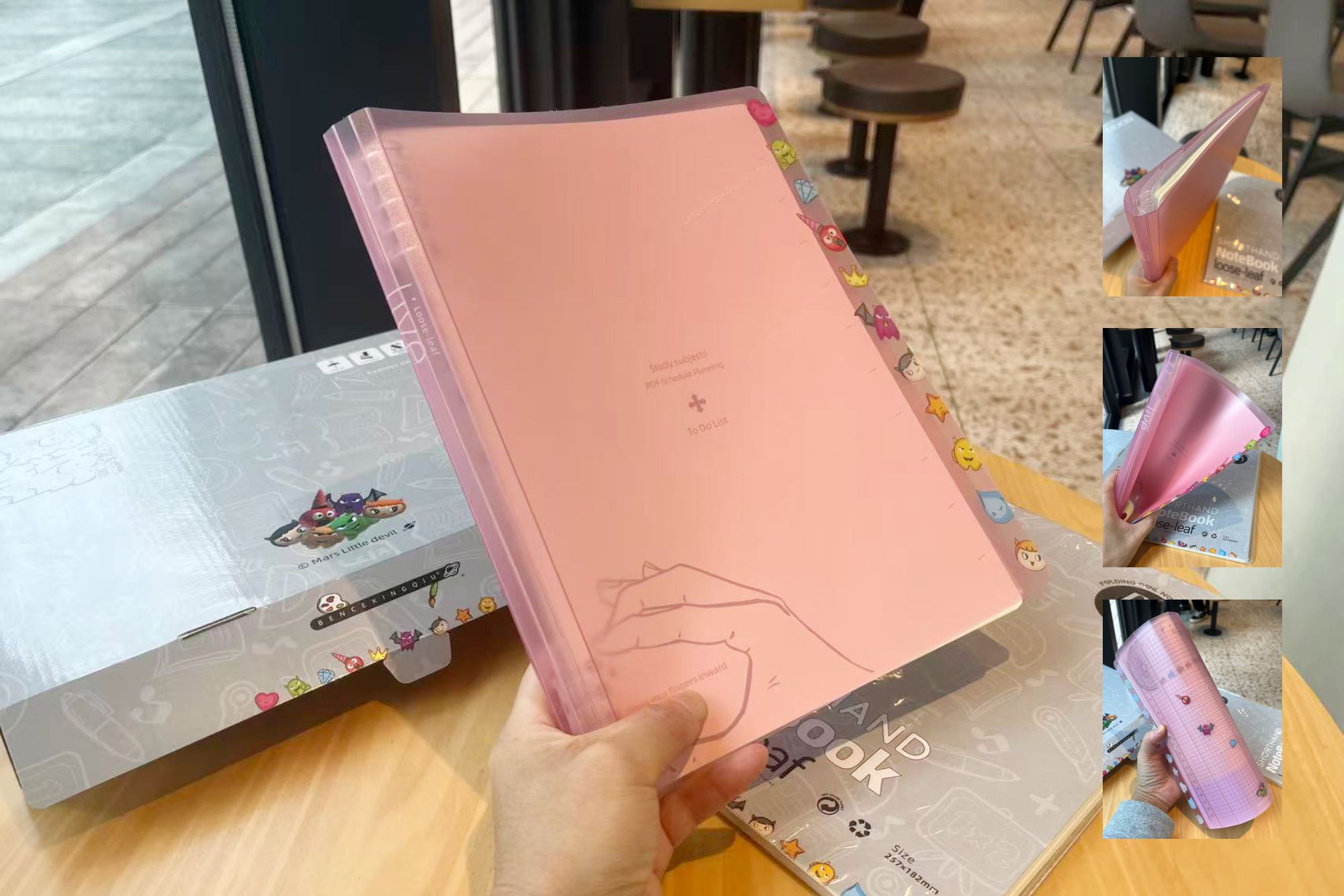 本册星球-水滴系列・可水洗活页本带蝴蝶结魔术贴扎带